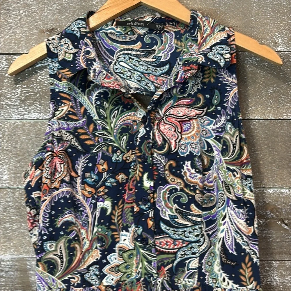 Ark & Co Paisley Open back tank sundress size M - Picture 6 of 11